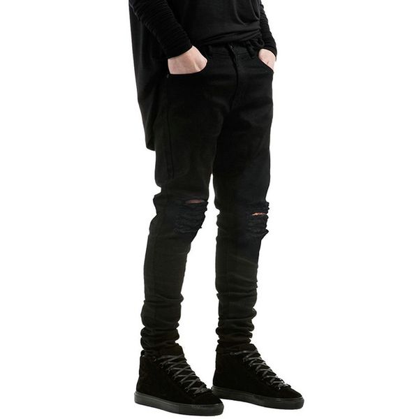 

wholesale-new fashion ripped jeans little stretch jeans for men and women, Blue