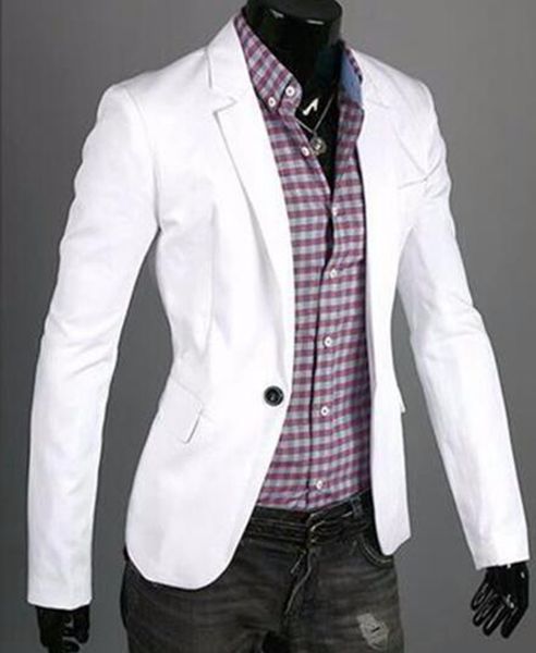 

men in europe and the leisure fashion the new boutique pure color suit coat of cultivate one's morality / m-3xl, White;black