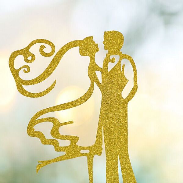 

wholesale- new wedding decoration 8*12.5cm bride and groom cake inserted card propose marriage cake er wedding decor ing