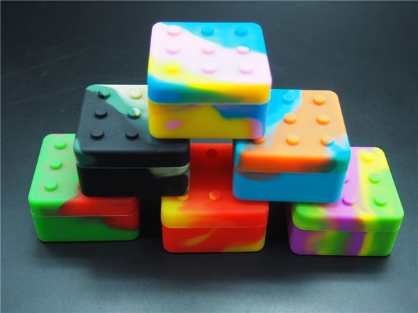 

4+1 Large Non-stick Silicone Container For Wax BHO Oil Butane Vaporizer Silicon Jars Dab Wax Container Assorted Colors For Choice