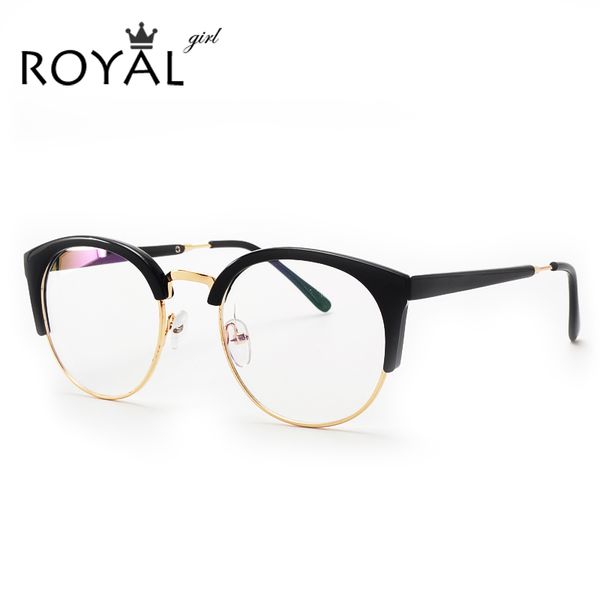 

wholesale- royal girl fashion cat's eye half frame metal edge round brand design glasses uv400 ss104, Silver