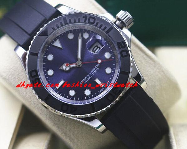 

luxury wristwatch 116622 40mm steel platinum blue dial mens rubber bracelet watch automatic mechanical watches new arrival, Slivery;brown