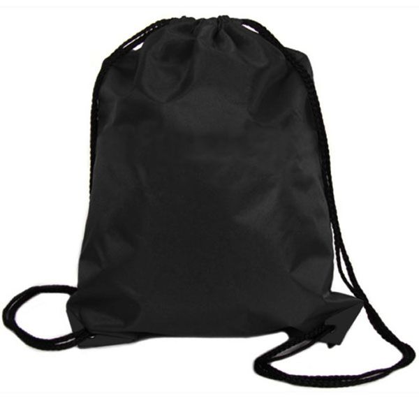 

wholesale- 1pc boys girls women's new nylon drawstring cinch sack travel backpack bags black