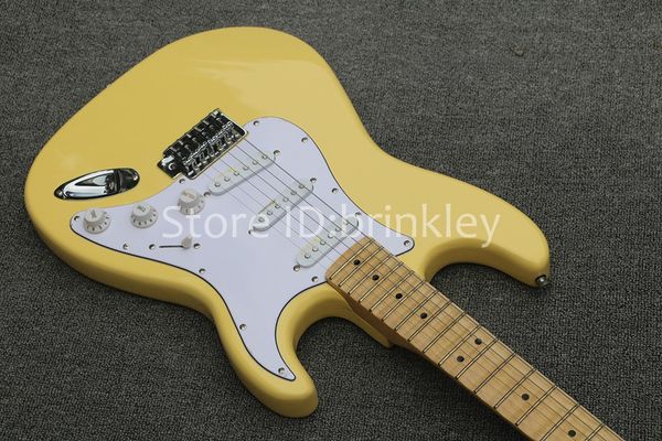 

brinkley shop custom cream color tremolo electric guitar,maple scalloped fingerboard, yngwie malmsteen big head strat electric guitar