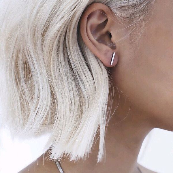 

3 colors simple series simple word earrings 2018 new fashion temperament jewelry wholesale ing, Golden;silver