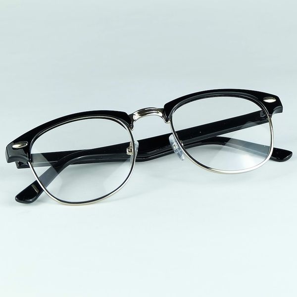 

the classical half full metal rim optical frame movie stars favourite eyewear no brand no logo, Silver