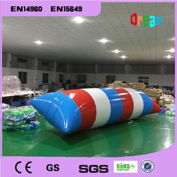 

6*2m 0.9mm pvc inflatable trampoline water pillo water blob jump inflatable jumping,jump bed on water