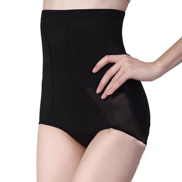 

wholesale- women high waist control corset breathable tummy body shape underwear solid slim, Black;white