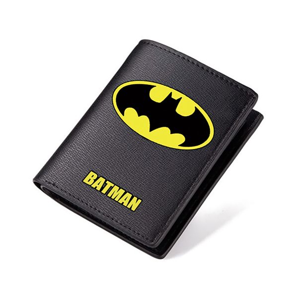 

Бэтмен Кошелек Черный PU Короткие Кошельки Студенты Carteira Bilfold Длинный кошелек с мо