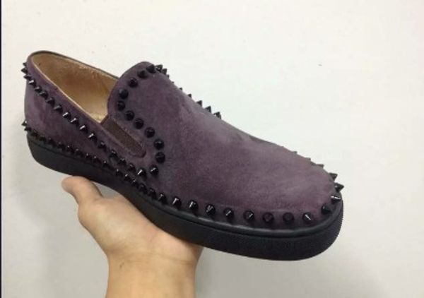 

black white genuine leather shoes leopard print spiked rivets flat low women shoes