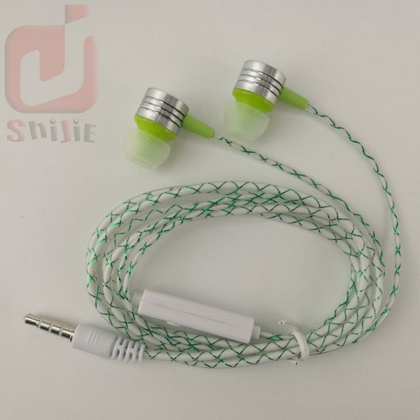 

cobwebbing reticulate fine lines earphone with mic metal head earpiece noise canceling headphone with microphone 6 color 500ps/lot