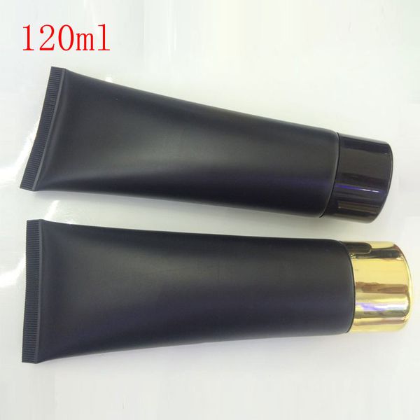 

120ml empty black lotion pla tic oft tube for co metic kin care cream packaging 120g queeze container bottle with crew cap