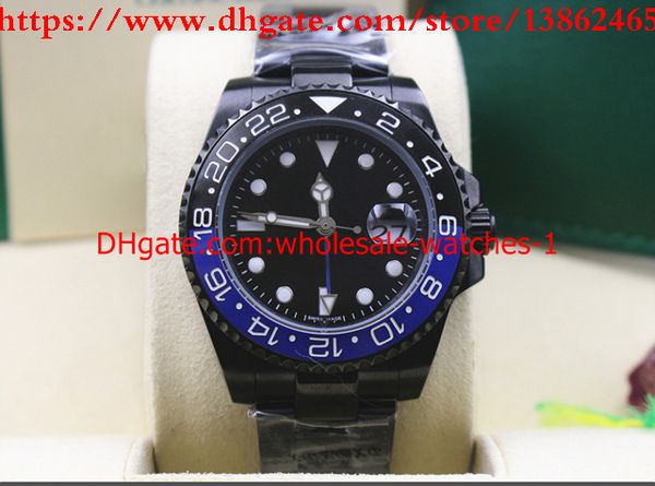

christmas gift luxury black dial ceramic bezel 116710 116710blnr-78200 40mm automatic mechanical watch mens original box papers, Slivery;brown