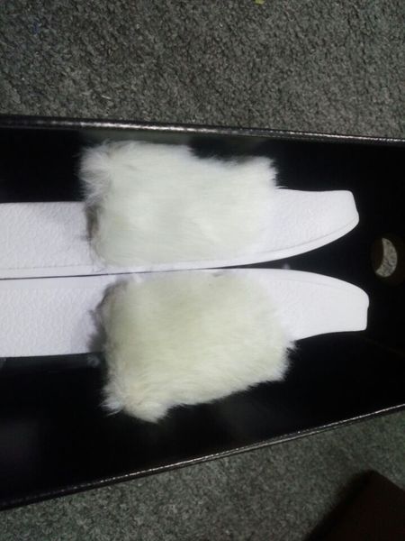 

rihanna fur leadcat fenty slides slippers women men house winter slipper home shoes woman warm slippers chaussons hiver femme bag shell, Black