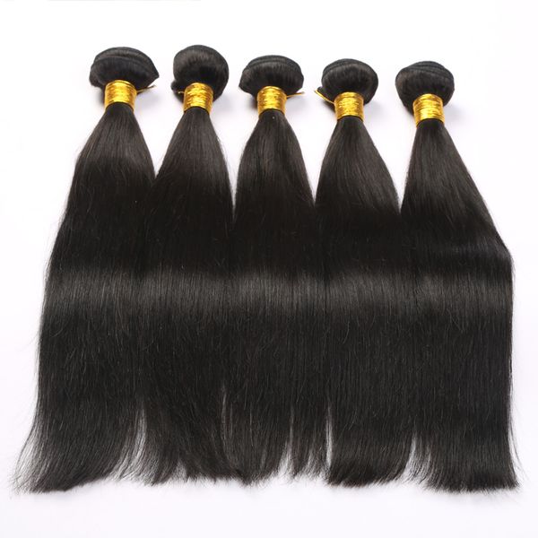 Естественный цвет 1B человеческих волос ткать пучки перуанский наращивание волос прямые волосы 8 дюймов-30 дюймов 100%необработанные дешевые Оптовая