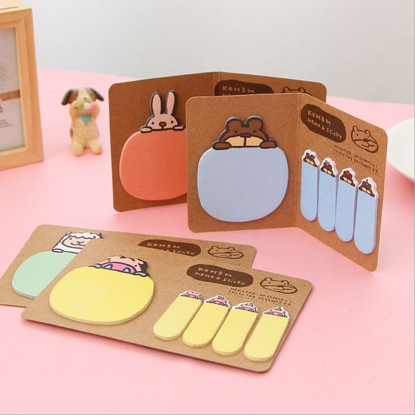 

wholesale- 2 pcs/lot new stationery mini memo pads kawaii sticky notes school office supplies creative cute animal solid stickers