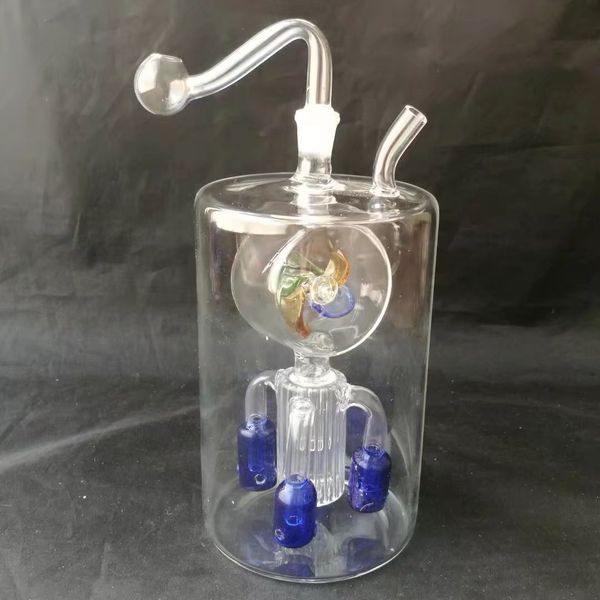 Novo moinho de vento de quatro garra hookah, Atacado Bongos De Vidro Queimador de Óleo Tubos De Vidro Tubulações De Água Plataformas De Petróleo Fumando Frete Grátis