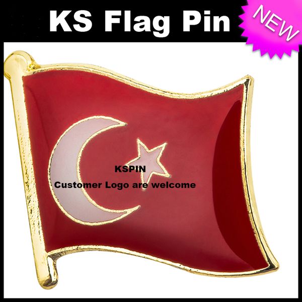 Флаг Турции Значок Флаг Pin 10 шт. Много Бесплатная Доставка KS-0075