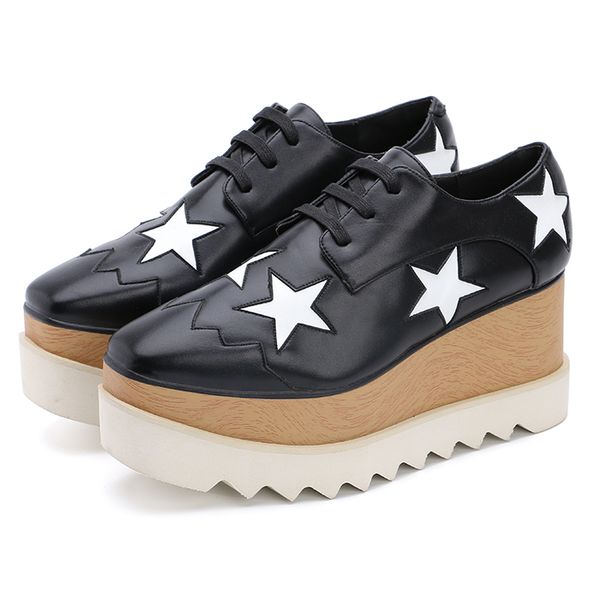 

2017 tar loafer hoe women quare toe lace up thick bottom platform wedge hoe for women cau al hoe