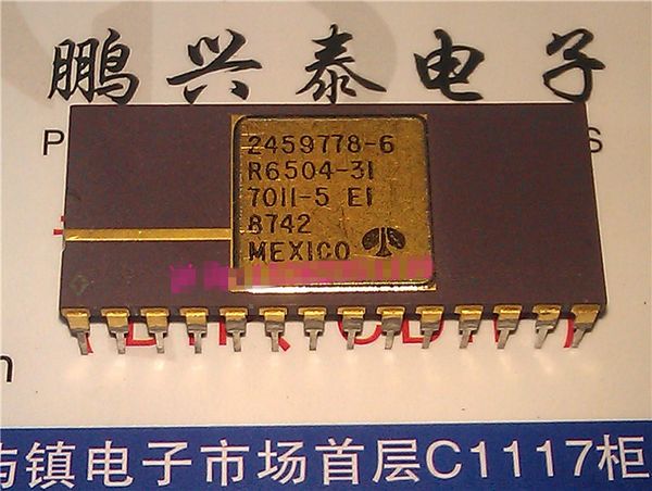 r650431 r6504 24597786 superficie oro microprocessore vecchia cpu processore vintage 8bit ic dual inline 28 pin pacchetto ceramica cdip28