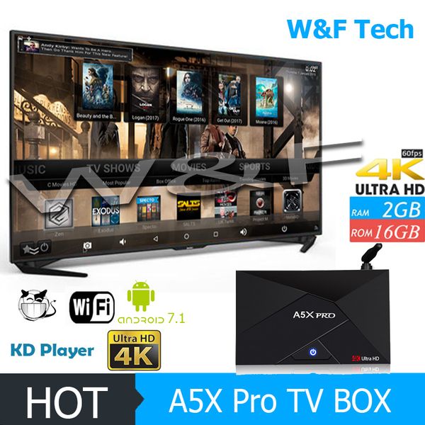 

Чип A5X про 2 ГБ 16 ГБ Android-ТВ коробка 7.1 RK3328 четырехъядерный 64-битный 4K и интернет-ТВ медиа-плеер поддержка 5г переменного тока Беспроводной Bluetooth