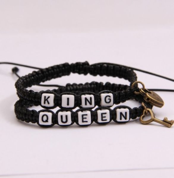 

король королева любителей браслеты нейлоновые тканые любителей браслеты подвески подарки для других унисекс ювелирные изделия муфта обруча б, Golden;silver