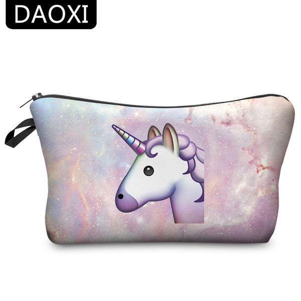 

wholesale- daoxi unicorn cosmetic bags 3d printing women necessary for travel storage makeup