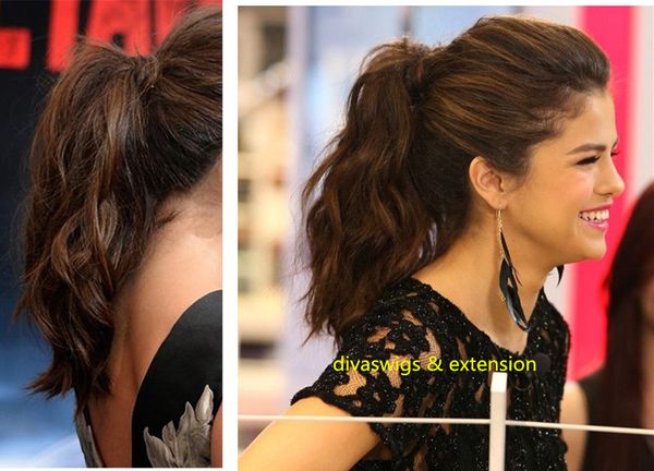 Young American Celebrity Cute Hairstyle Messy Ponytail Dtawstring