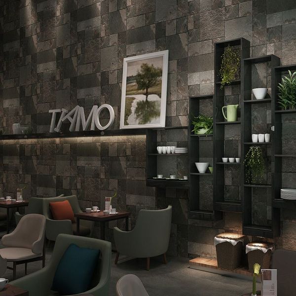 

Урожай 3D Rock Кирпичная текстура обои Водонепроницаемые ресторан Coffee Shop Wall Papers Home De