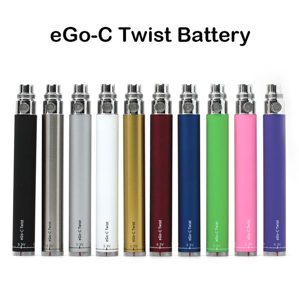 

эга-C Twist батареи Vape Pen E сигареты батареи переменного напряжения 510 Заправка батареи 650mAh 900mAh 1100mAh 1300mAh 10 цветов