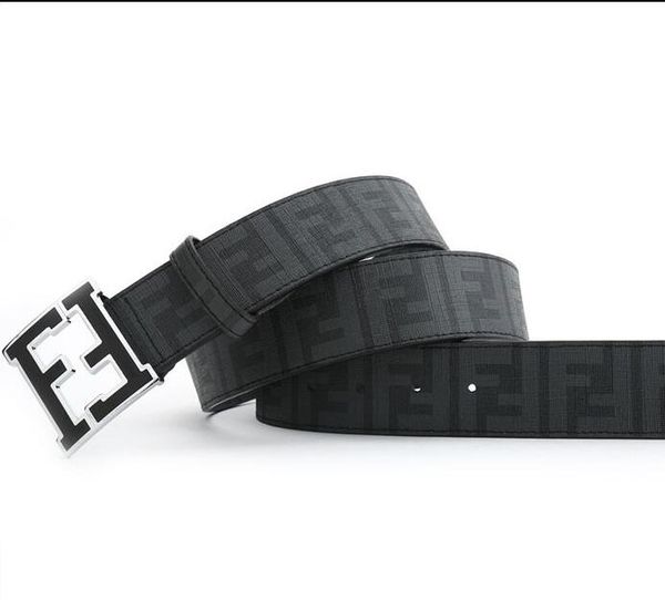 

Hot selling Top seller Classic Design F Buckle High Quality Belts For Men Women Genuine Leather Belt black Gold Silver Buckle for gift 8298