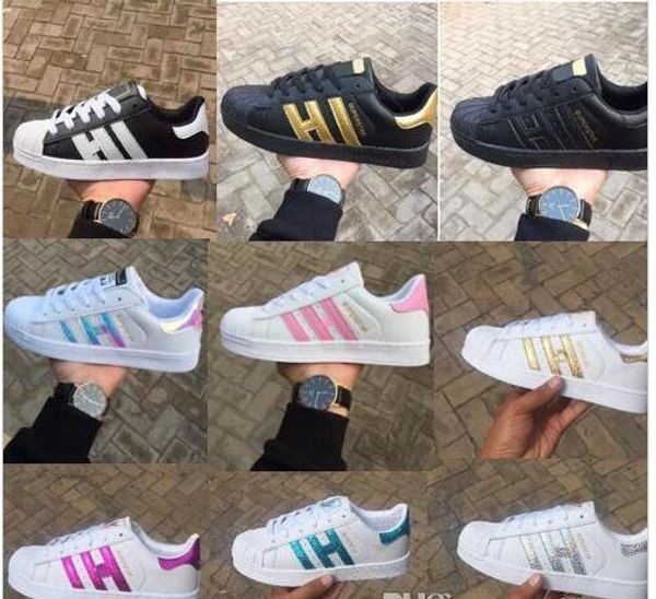 

new Style Black/White head Women Casual Shoes Superstar Female Sneakers Men Zapatillas Deportivas Mujer Lovers Sapatos Femininos Size 36-44