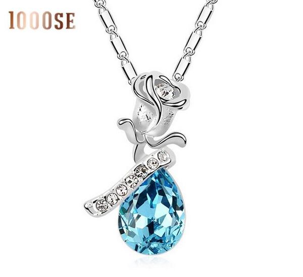 

2017 новый 1000se Кристалл ожерелье Роза сказка. Сладкая Роза подвеска качественные товары продажа ювелирных изделий