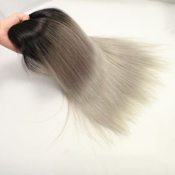 Hot Sale Ombre Silver Brazilian Virgin Hair Ombre Grey Hair Weave