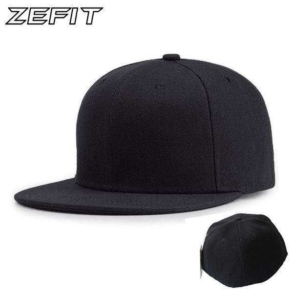 

Full close cap blank whole closure women men's leisure flat brim bill hip hop custom baseball cap high quality fitted hat