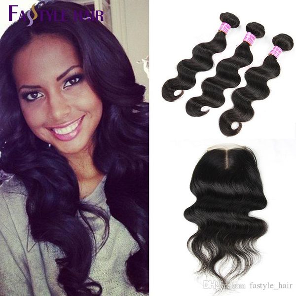 

malaysian body wave 3 extension bundles with lace closure unprocessed brazilian peruvian indian virgin human hair wefts ing, Black;brown