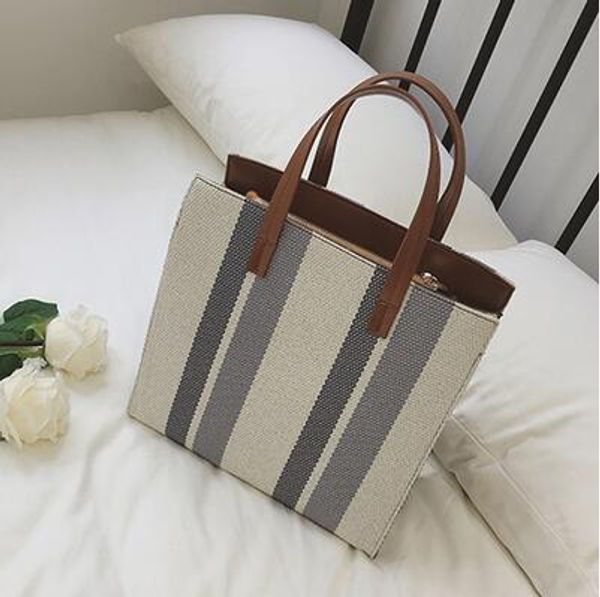 

2017. полоса. сумка для покупок из холста. мешок способа отдыха. женские сумки. большой. сумка. поперечное тело.сумки на плечо.несет. мягкий