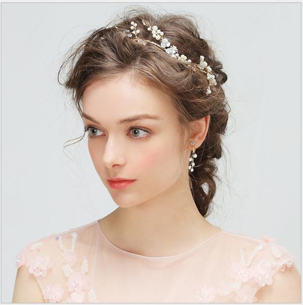 New Handmade Wedding Bridal Prom Women Gold Headband Crowns Bling