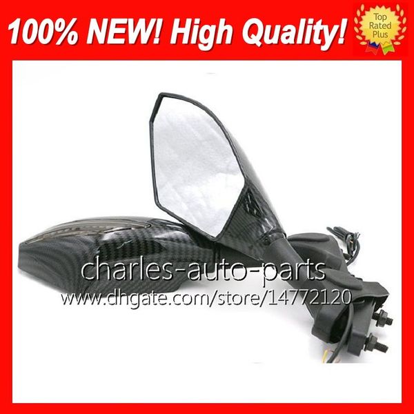 Motocicleta Universal LED de giro Espelhos de sinal giram espelho claro LED de carbono preto LED luz para Ducati 748 749 916 999 999 848 1098 1198