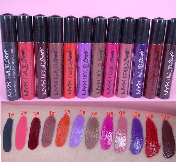 

dhl new makeup nyx lip lingerie velvet matte cream liquid lipstick / lipgloss 12 color dhl ing
