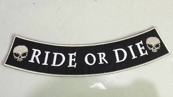 

расширенный ездить или умереть вышитые мотоцикл байкер патч поставщик mc знак жилет всадник байкер рокер куртка эмблема, Black