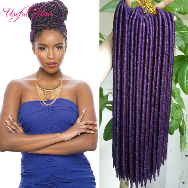 14inch 18inch faux locs locs tranças 24strandas / pcs syntheitc extensão capilar reta dreadlocks Dreadlocks Dropshipping Style Preloop