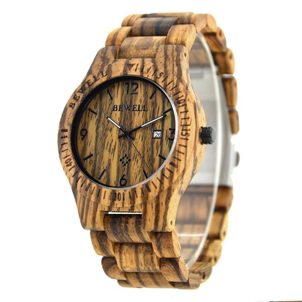 

Bewell Classical Model genuine Wristwatches Wooden dial simple fashion mens Wooden quartz natural men watch for Sale W086B