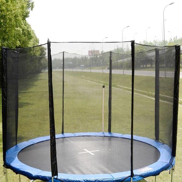 

12FT Round Trampoline Enclosure Safety Net Fence Replacement W/Sleeves 8 Poles