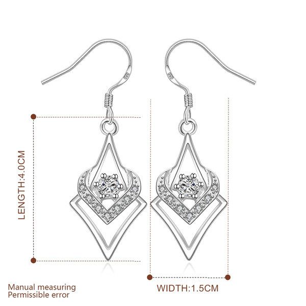 

fashion design mosaic sterling silver plated earring fit women,wedding white gemstone plate 925 silver charms earrings ee444 ing