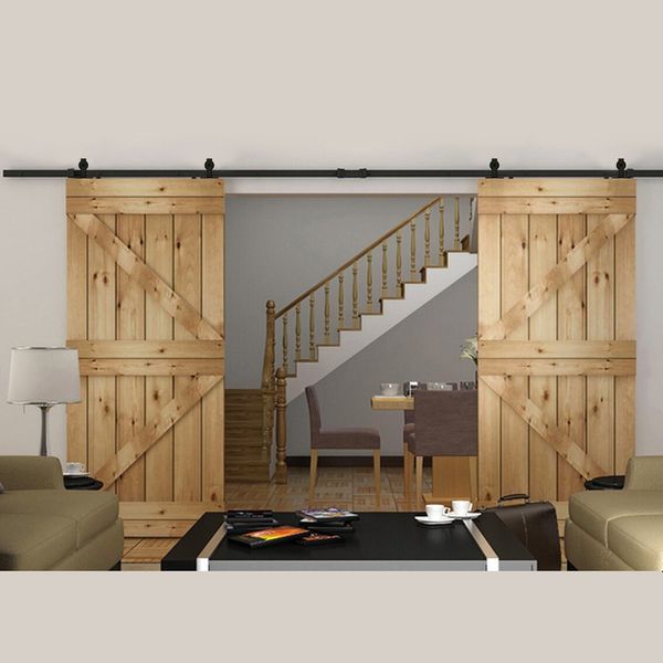 2019 5 16ft Rustica Antique Style Flat Interior Barn Doors Hardware Included Use For Wooden Diy Pole Track Set From Sun Shine 161 91 Dhgate Com