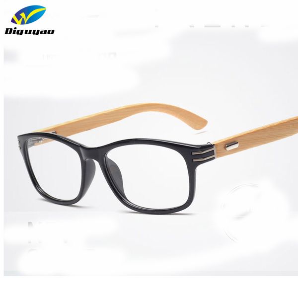 

wholesale- diguyao men brand exquisite square frame glasses women bamboo foot frame optical eye sunglasses myopic vintage glasses frame, Silver