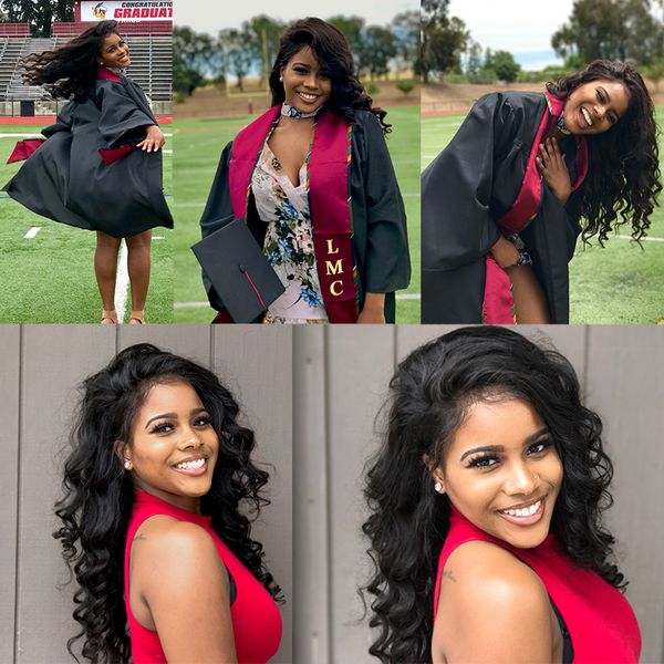 

brazilian wet and wavy human hair wigs brazilian water wave lace front wigs glueless full lace wigs bleached knots, Black;brown
