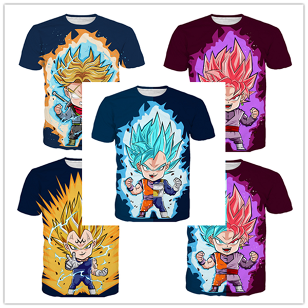 

новые моды для мужчин / женщин классический аниме вегета гоку летний стиль смешные унисекс 3d печати повседневная футболка s - - - 5xl aa501, White;black