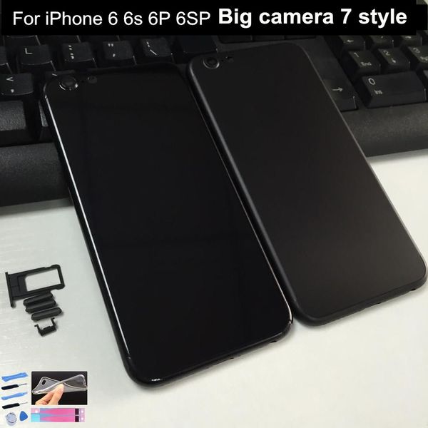 

Черный металлический каркас корпуса для Iphone 6 6s Задний корпус 7 стиль Jet Black 6 Plus 6s Plus Замена крышки батарейного отсека